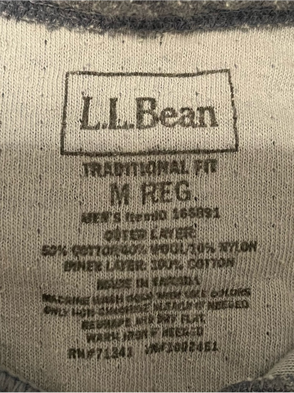 L.L. Bean Men's Blue Long-Sleeve Henley - Picture 2 of 3